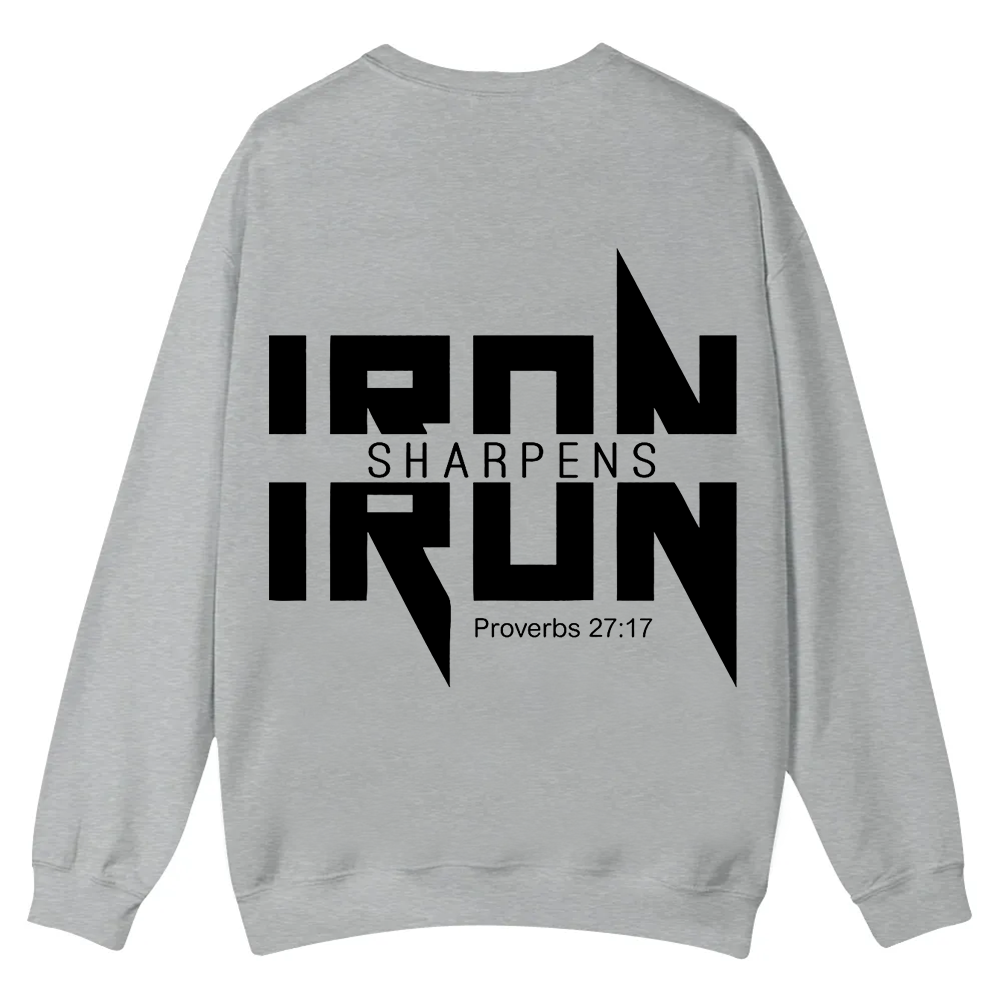 Iron Sharpens Iron Christian Casual Crewneck Sweatshirt wearishow