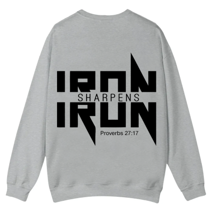 Iron Sharpens Iron Christian Casual Crewneck Sweatshirt wearishow