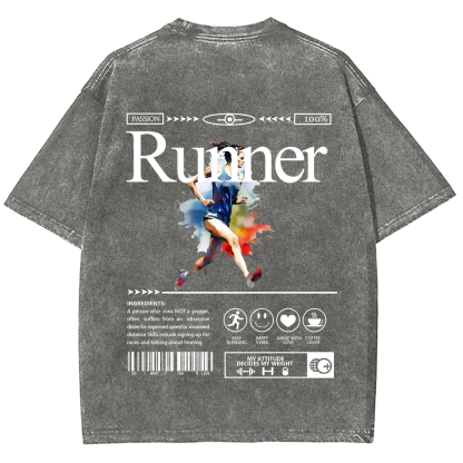 Runner Unisex Fit Washed T-Shirt