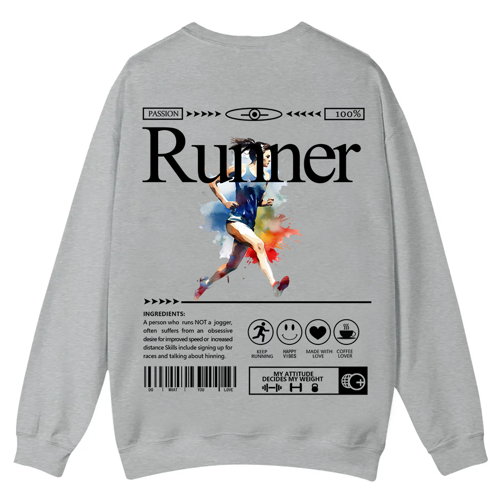 Runner Casual Crewneck Sweatshirt wearishow