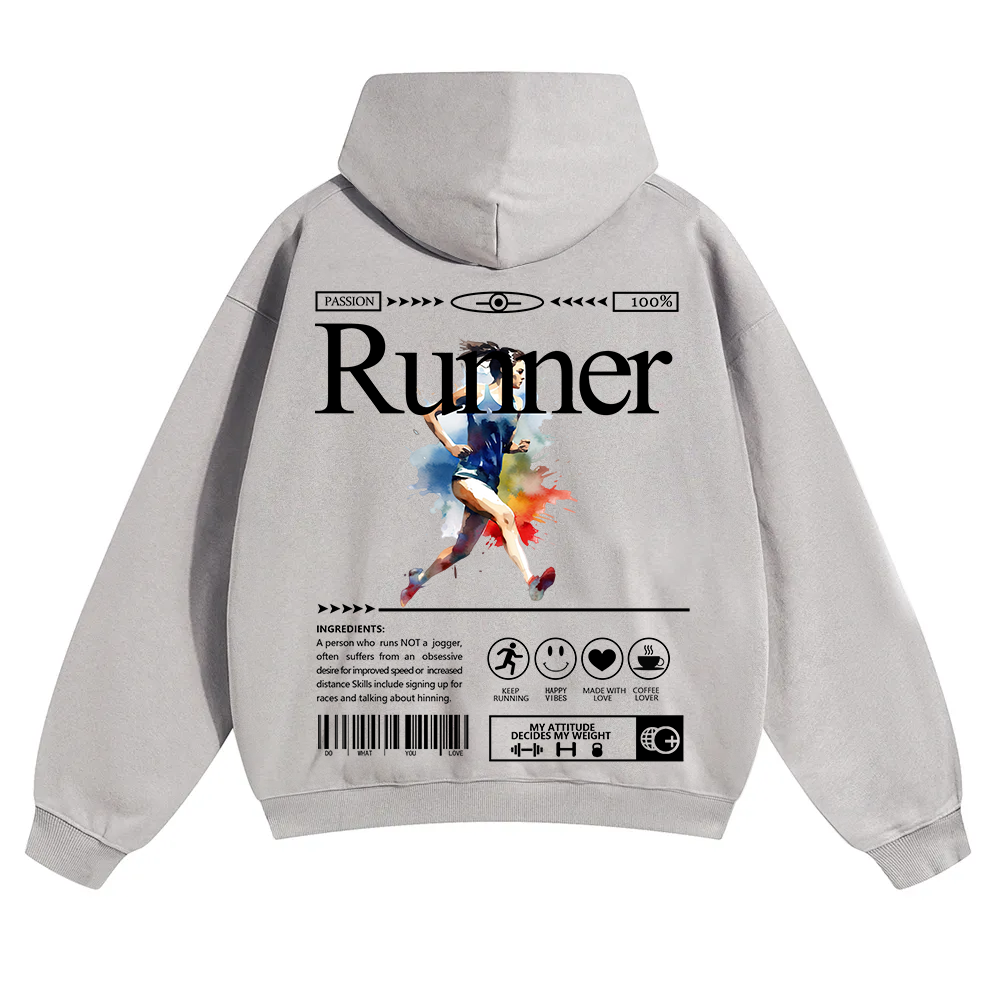 Runner Unisex Solid Color Hoodie wearishow