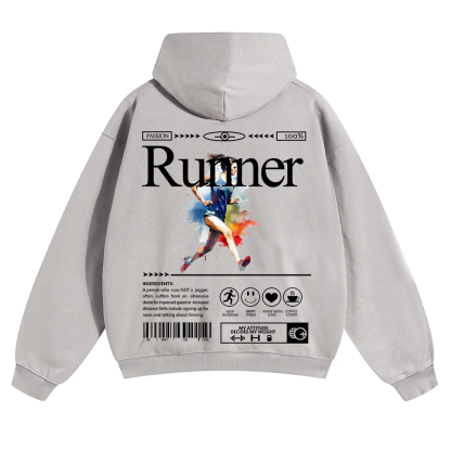 Runner Unisex Solid Color Hoodie wearishow