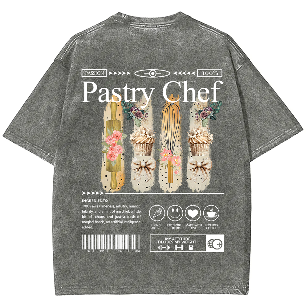 Pastry Chef Unisex Fit Washed T-Shirt