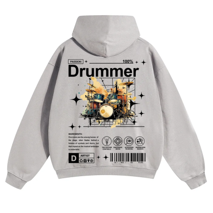 Drummer Unisex Solid Color Hoodie wearishow