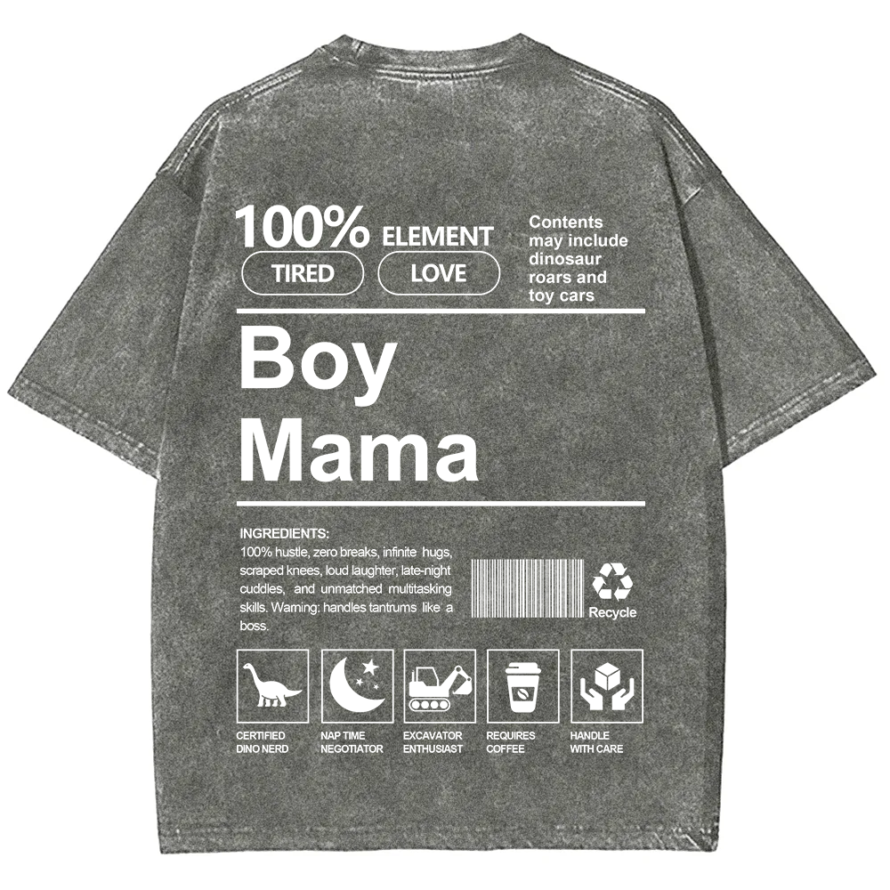 Boy Mama Unisex Fit Washed T-Shirt