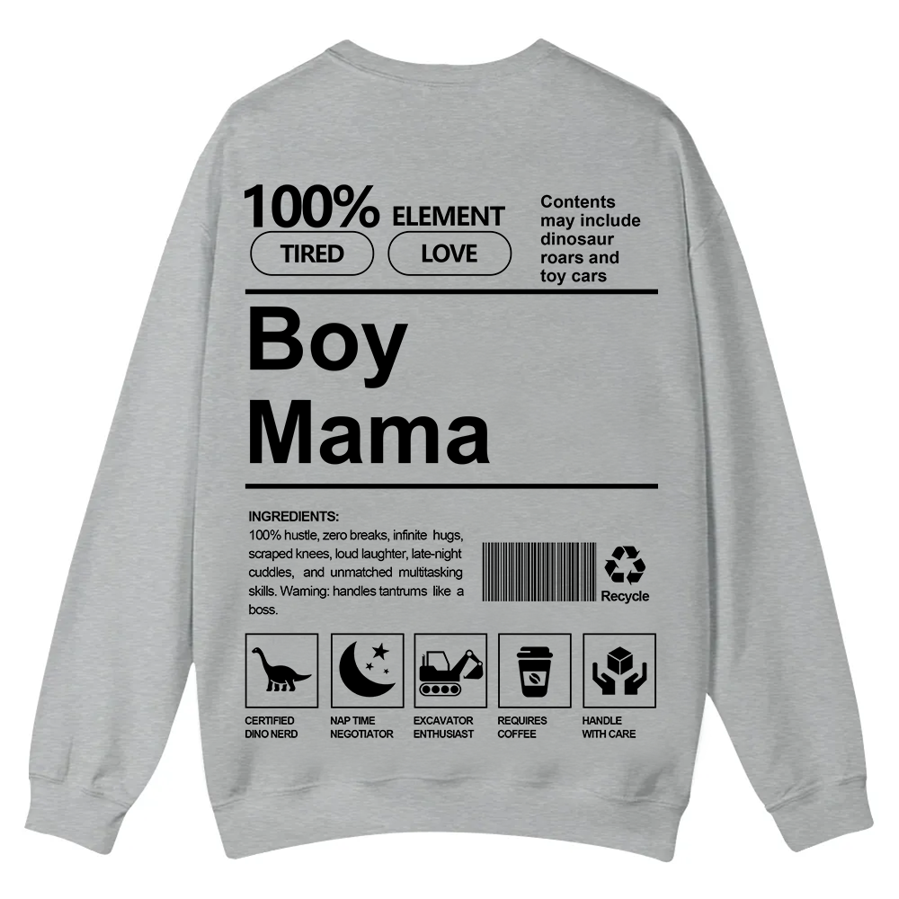 Boy Mama Casual Crewneck Sweatshirt wearishow