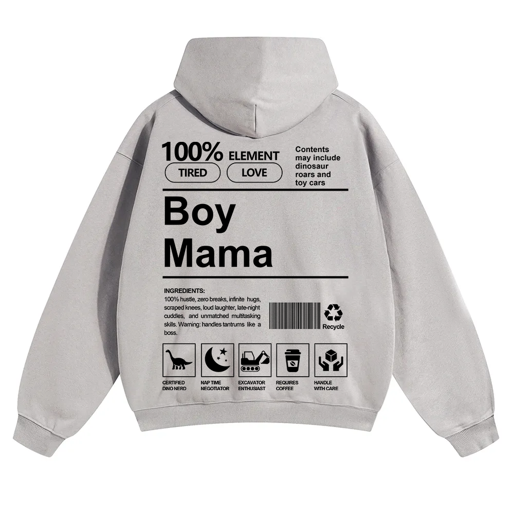 Boy Mama Unisex Solid Color Hoodie wearishow