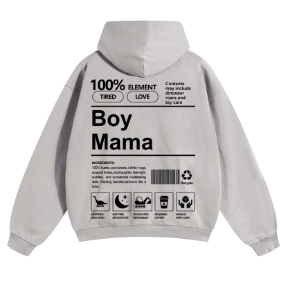 Boy Mama Unisex Solid Color Hoodie wearishow