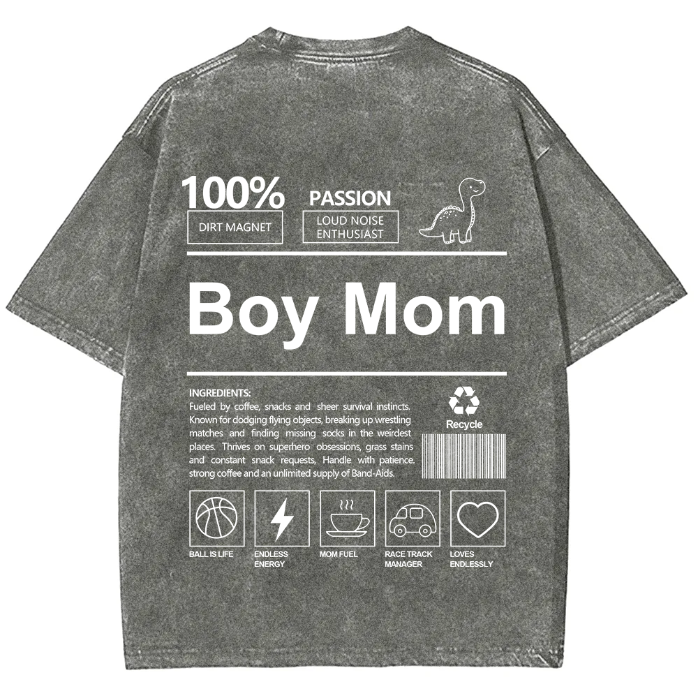 Boy Mom Unisex Fit Washed T-Shirt