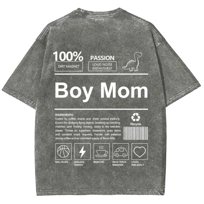 Boy Mom Unisex Fit Washed T-Shirt