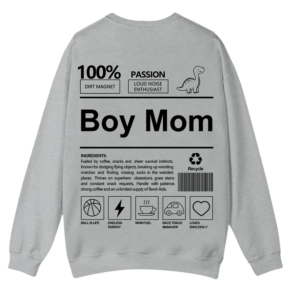 Boy Mom Casual Crewneck Sweatshirt wearishow