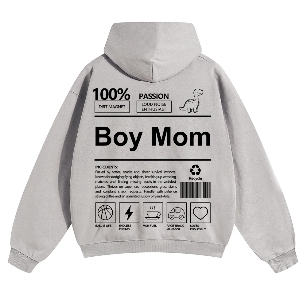 Boy Mom Unisex Solid Color Hoodie wearishow