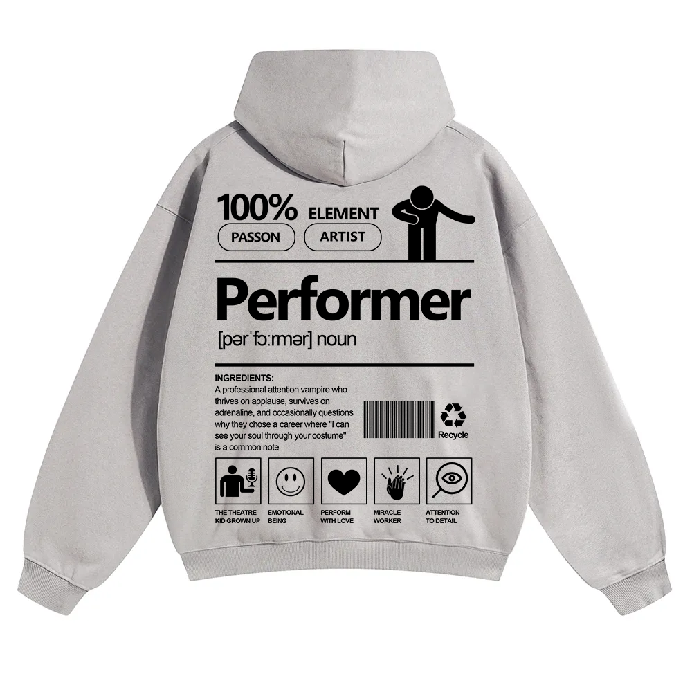 Performer Unisex Solid Color Hoodie wearishow