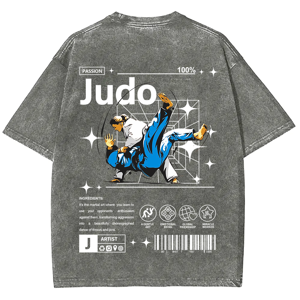 Judo Unisex Fit Washed T-Shirt