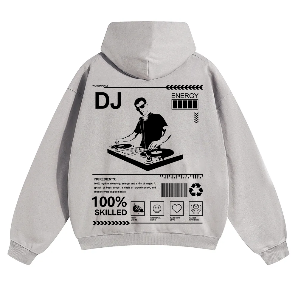 DJ Unisex Solid Color Hoodie wearishow