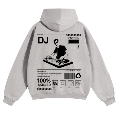 DJ Unisex Solid Color Hoodie wearishow