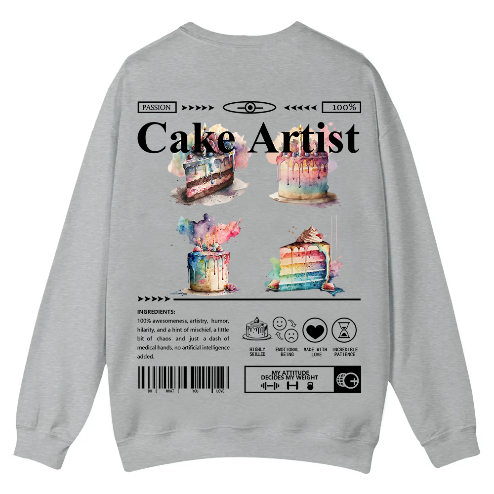 Cake Artist Casual Crewneck Sweatshirt wearishow