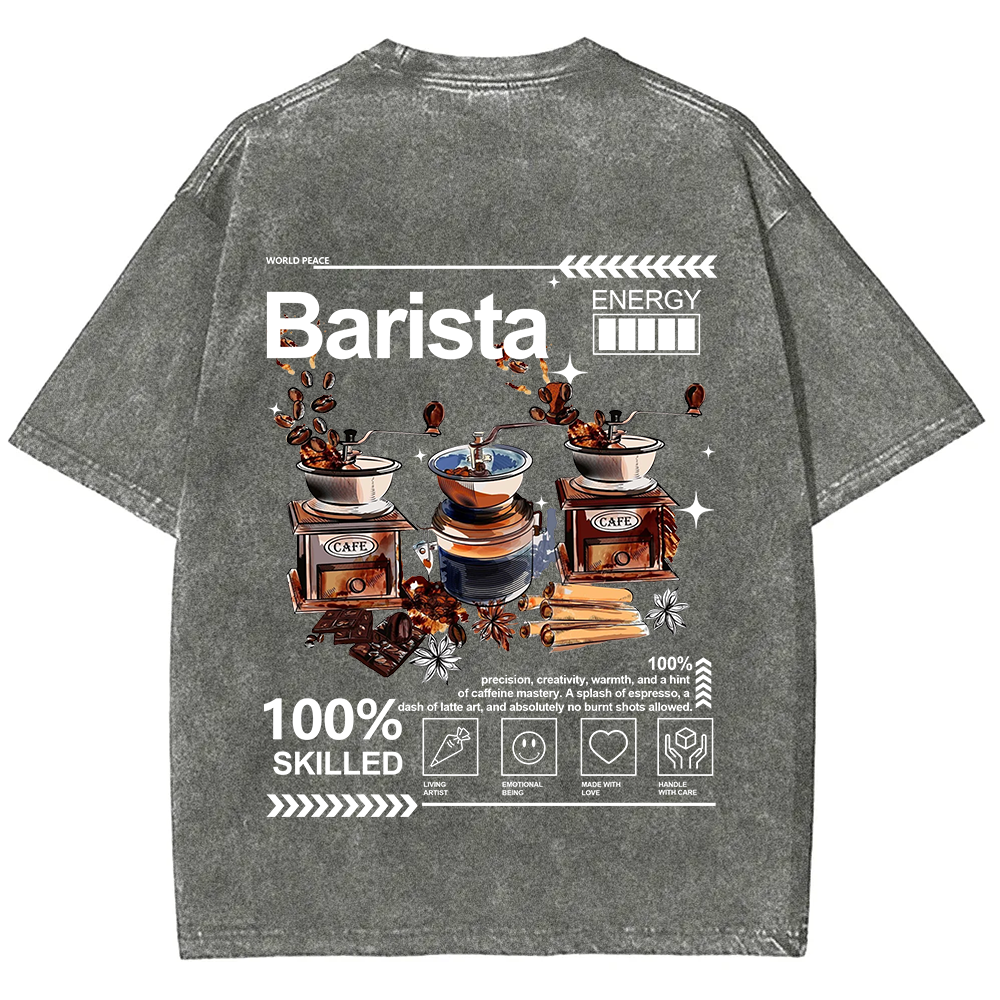 Barista Unisex Fit Washed T-Shirt