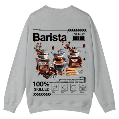Barista Casual Crewneck Sweatshirt wearishow
