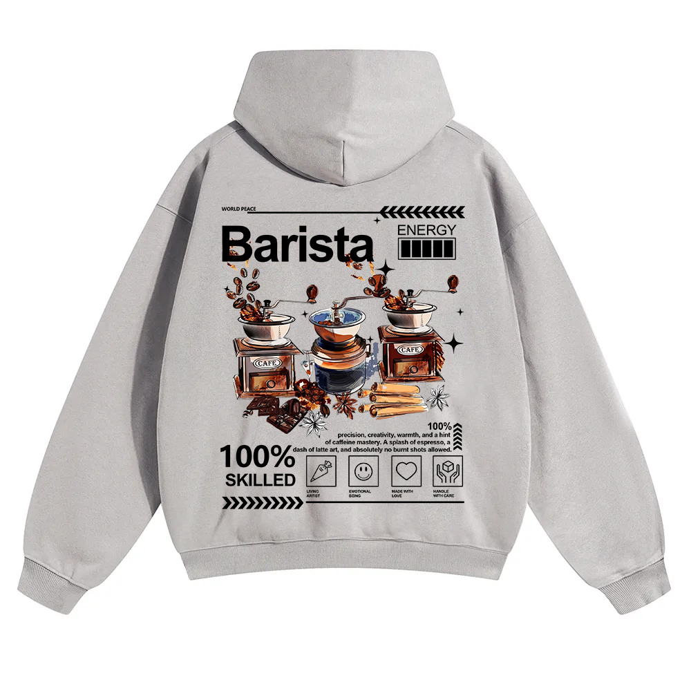 Barista Unisex Solid Color Hoodie wearishow