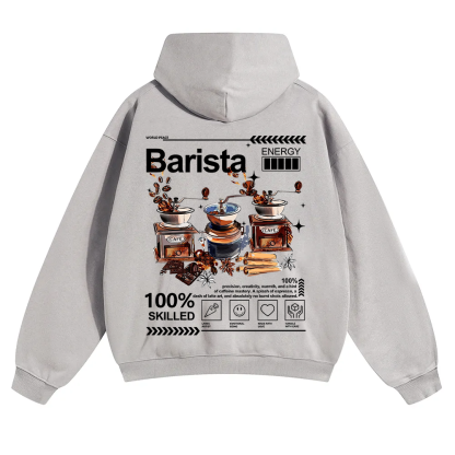 Barista Unisex Solid Color Hoodie wearishow