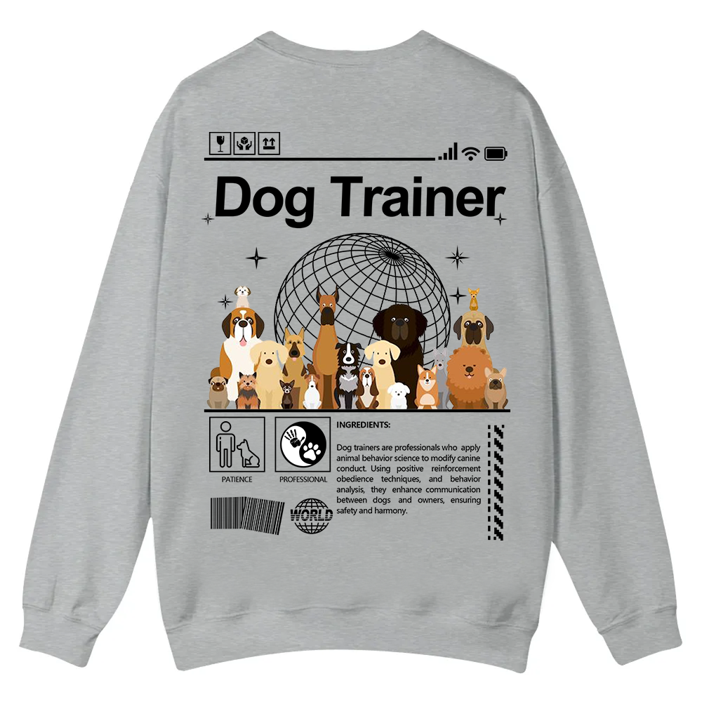 Dog Trainer Casual Crewneck Sweatshirt wearishow