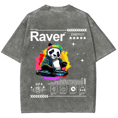 Raver Unisex Fit Washed T-Shirt