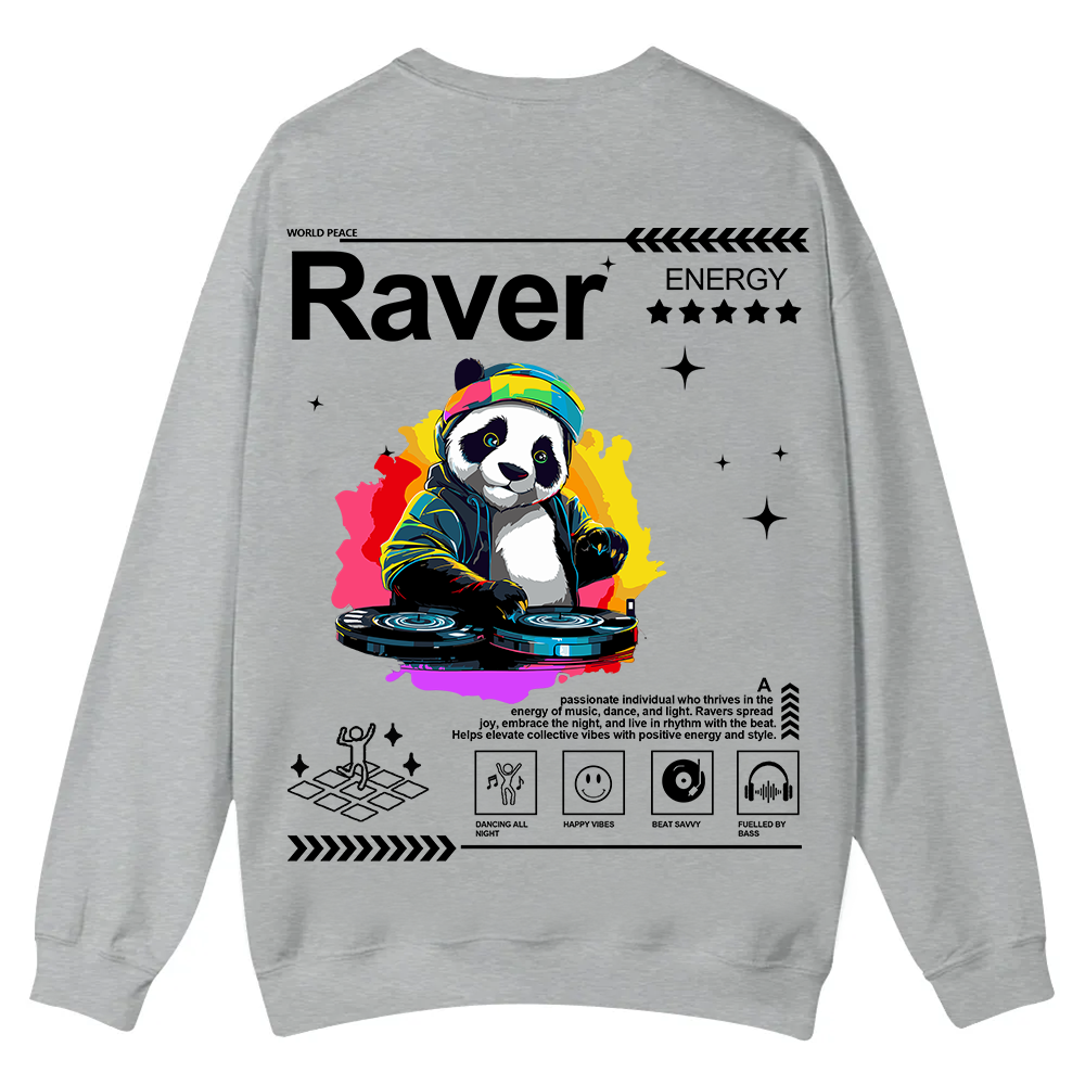 Raver Casual Crewneck Sweatshirt wearishow