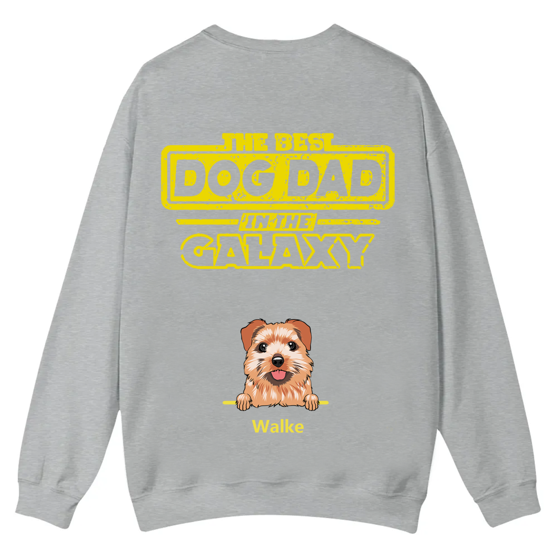 The Best Dog Dad In The Galaxy - Personalized Custom Unisex Casual Crewneck Sweatshirt
