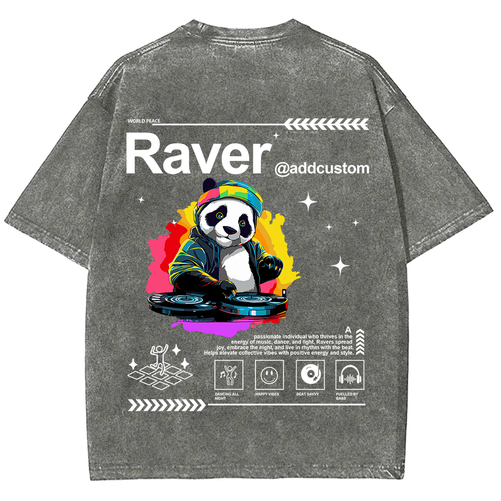 Addcustom Raver Unisex Fit Washed T-Shirt