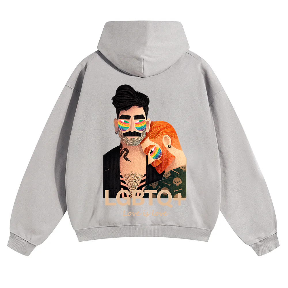 Lgbtq+ Love Is Love Unisex Solid Color Hoodie wearishow