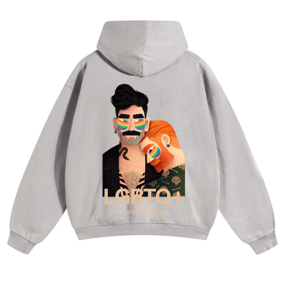 Lgbtq+ Love Is Love Unisex Solid Color Hoodie wearishow