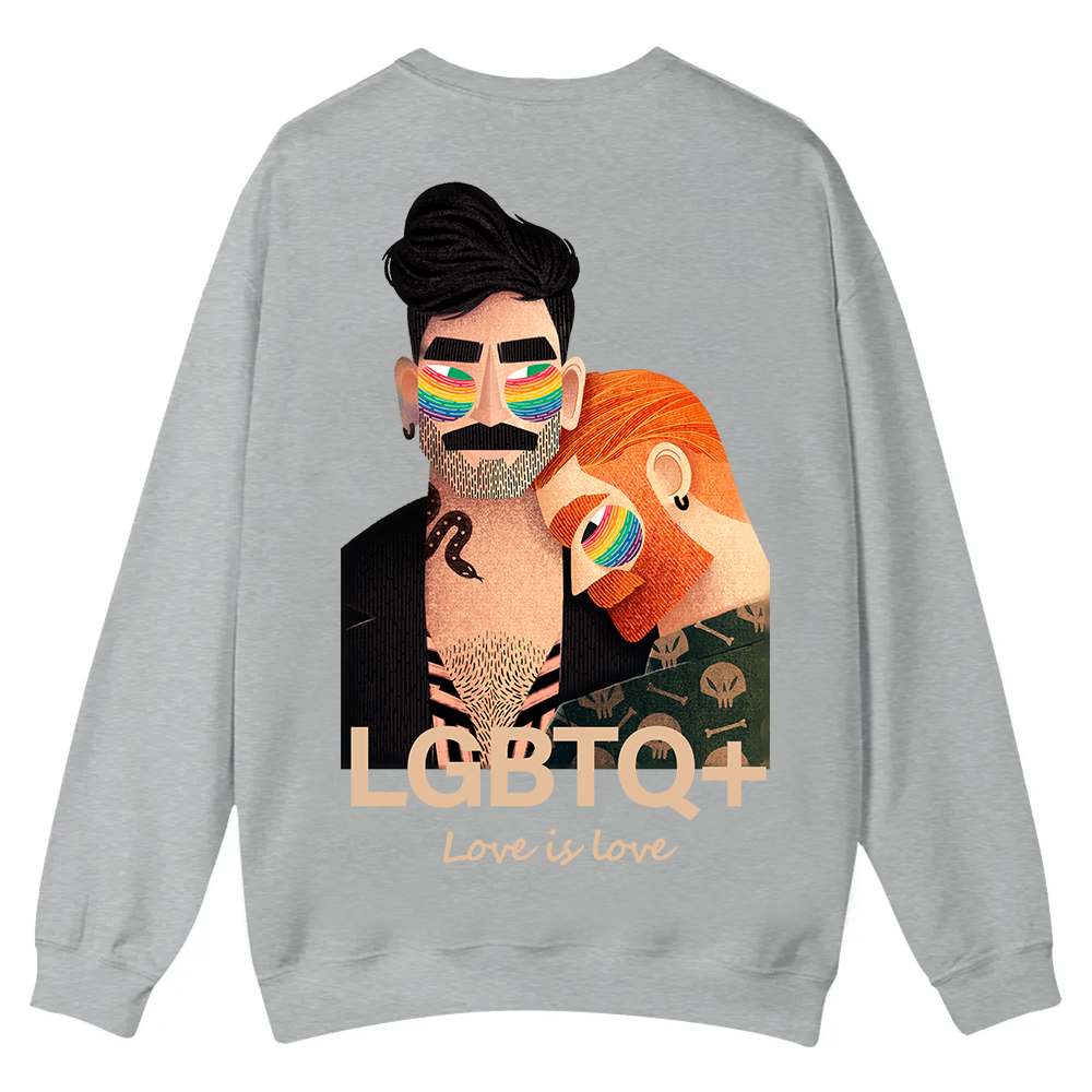 Lgbtq+ Love Is Love Casual Crewneck Sweatshirt wearishow