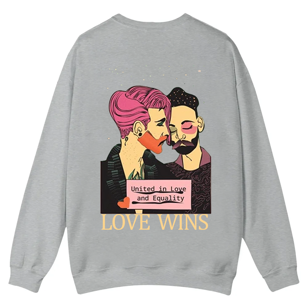 United in Love and Equality Love Wins Casual Crewneck Sweatshirt wearishow
