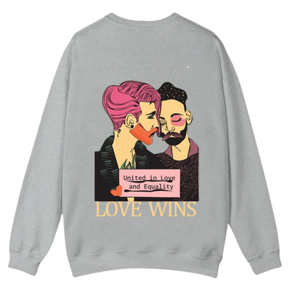 United in Love and Equality Love Wins Casual Crewneck Sweatshirt wearishow