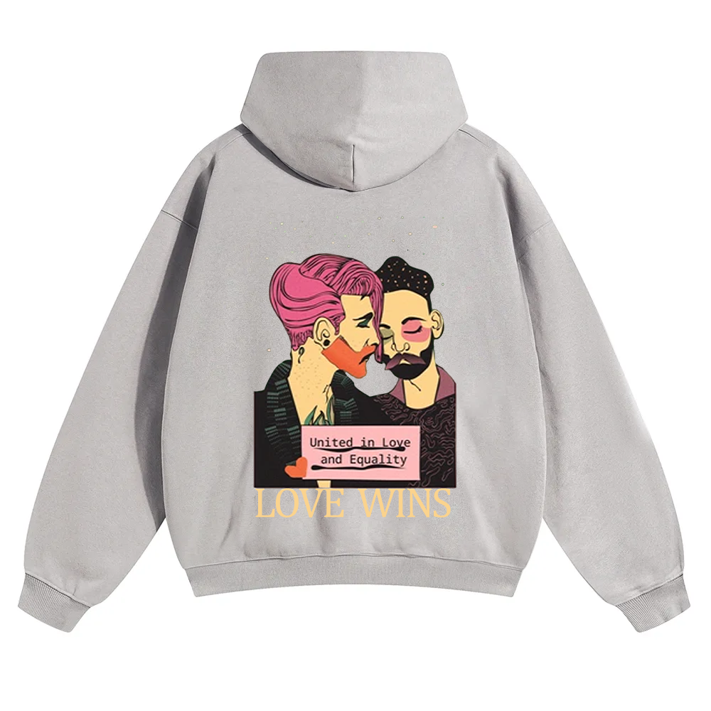 United in Love and Equality Love Wins Unisex Solid Color Hoodie wearishow