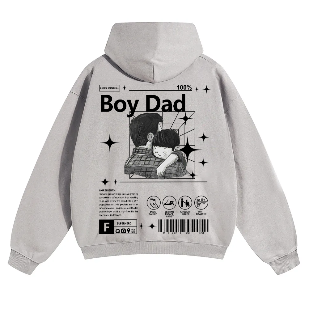 Boy Dad Unisex Solid Color Hoodie wearishow