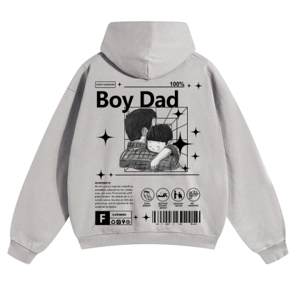 Boy Dad Unisex Solid Color Hoodie wearishow