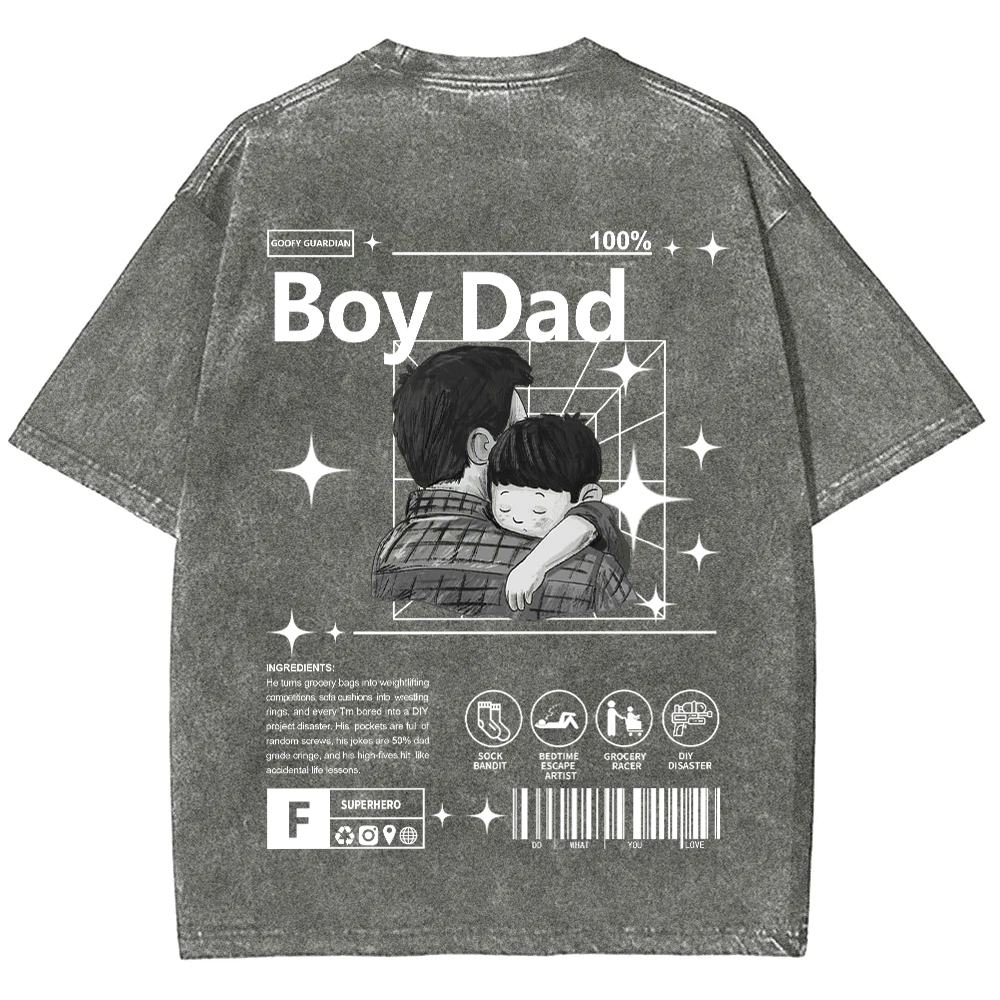 Boy Dad Unisex Fit Washed T-Shirt