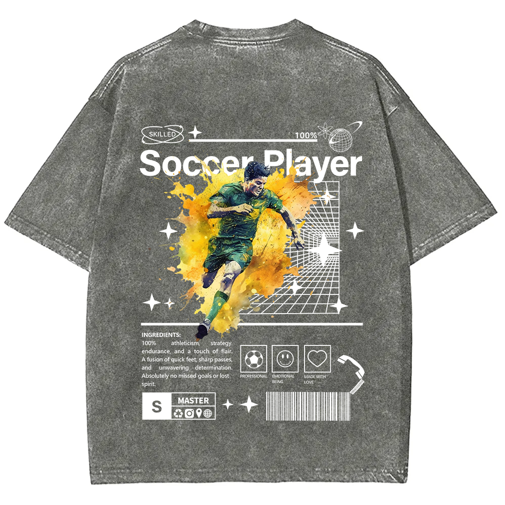 Soccer Player Unisex Fit Washed T-Shirt