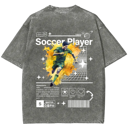 Soccer Player Unisex Fit Washed T-Shirt