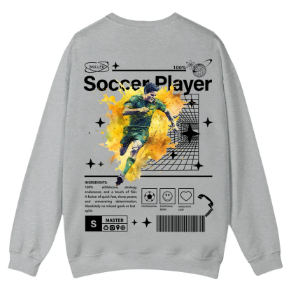 Soccer Player Casual Crewneck Sweatshirt wearishow