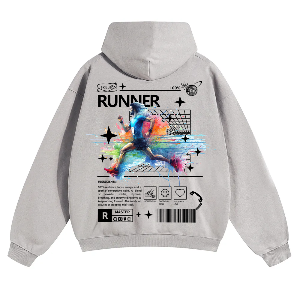 Runner Unisex Solid Color Hoodie wearishow