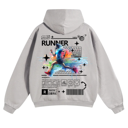 Runner Unisex Solid Color Hoodie wearishow