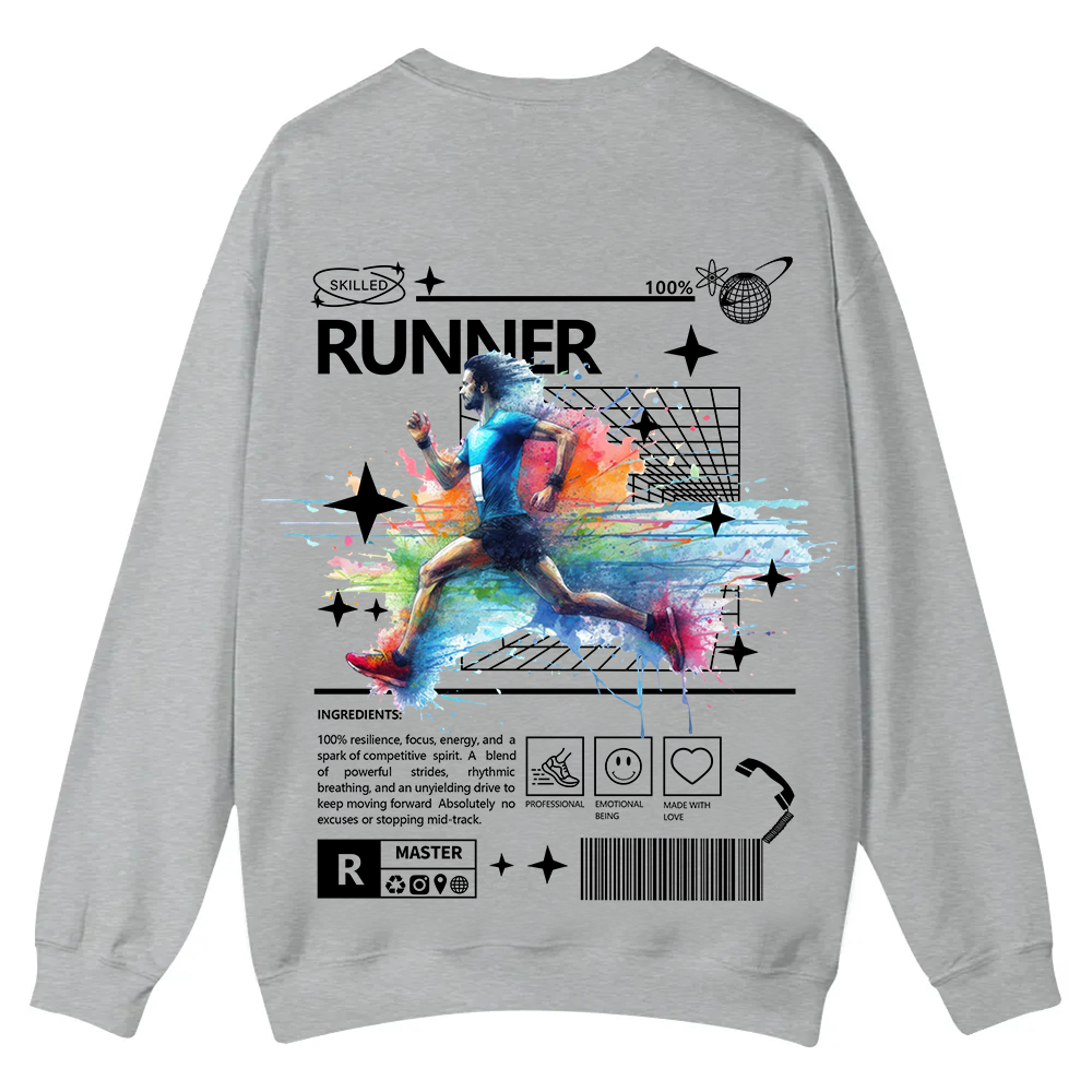 Runner Casual Crewneck Sweatshirt wearishow