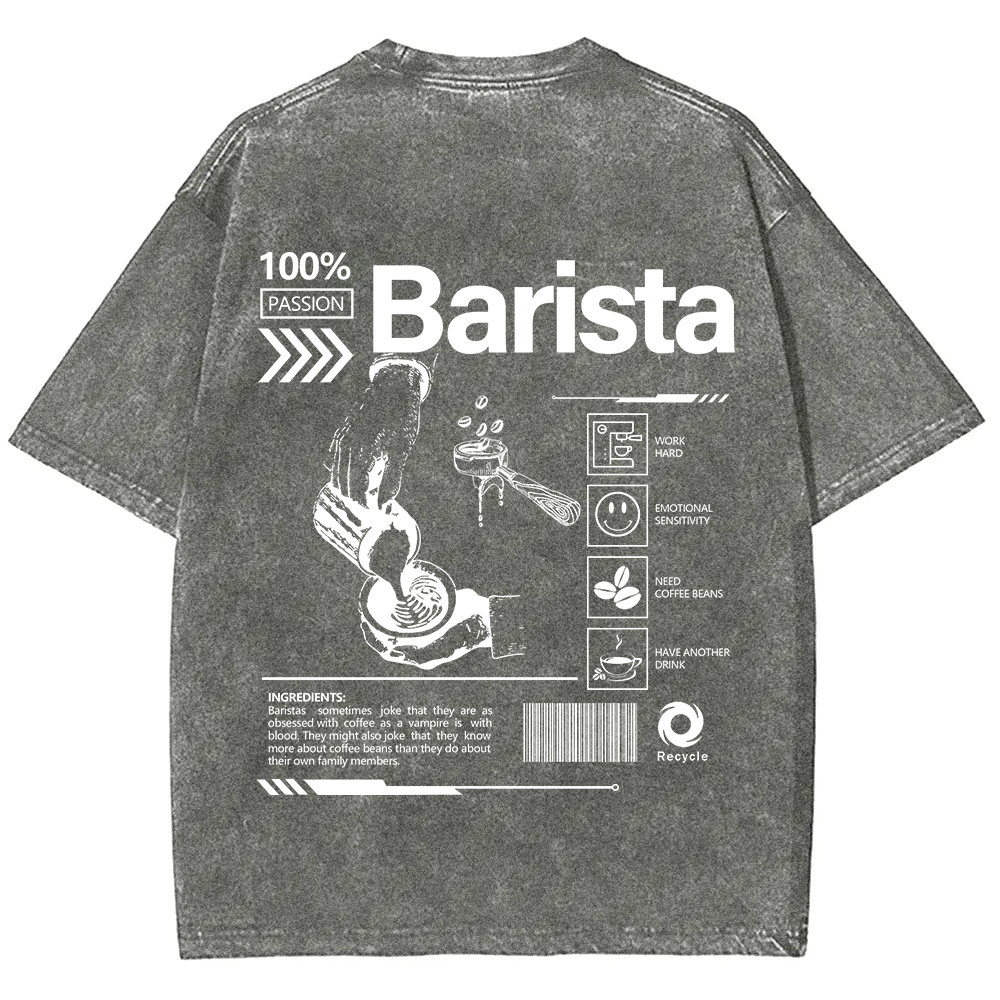 Barista Unisex Fit Washed T-Shirt