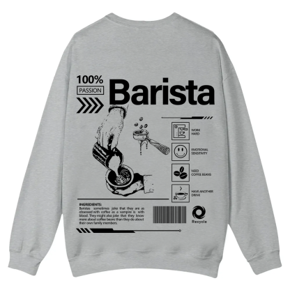 Barista Casual Crewneck Sweatshirt wearishow