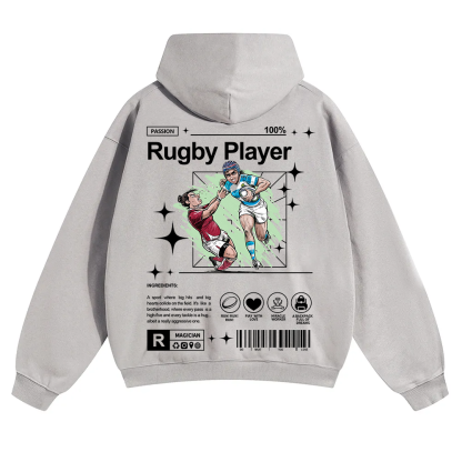 Rugby Player Unisex Solid Color Hoodie wearishow