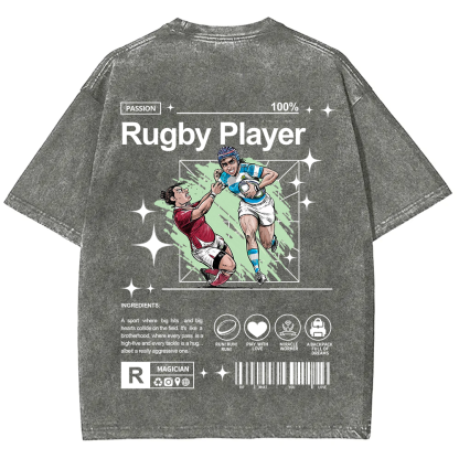 Rugby Player Unisex Fit Washed T-Shirt