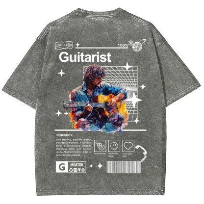 Guitarist Unisex Fit Washed T-Shirt